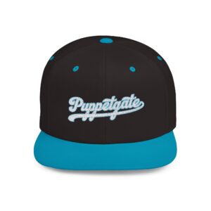 Puppetgate Sports Logo Flat Bill Snapback (Black/Blue)